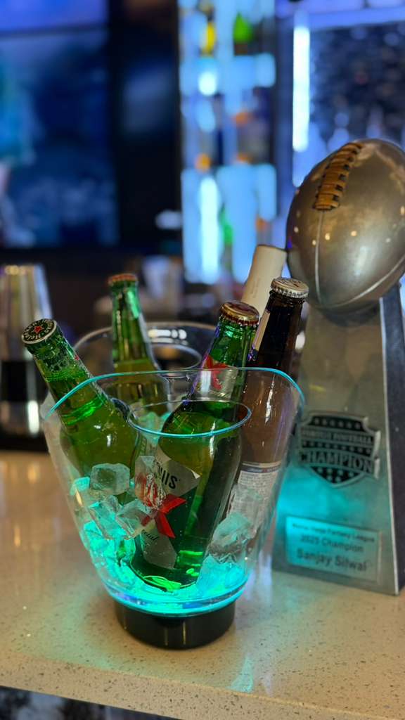 Beer bucket with Heineken at the bar