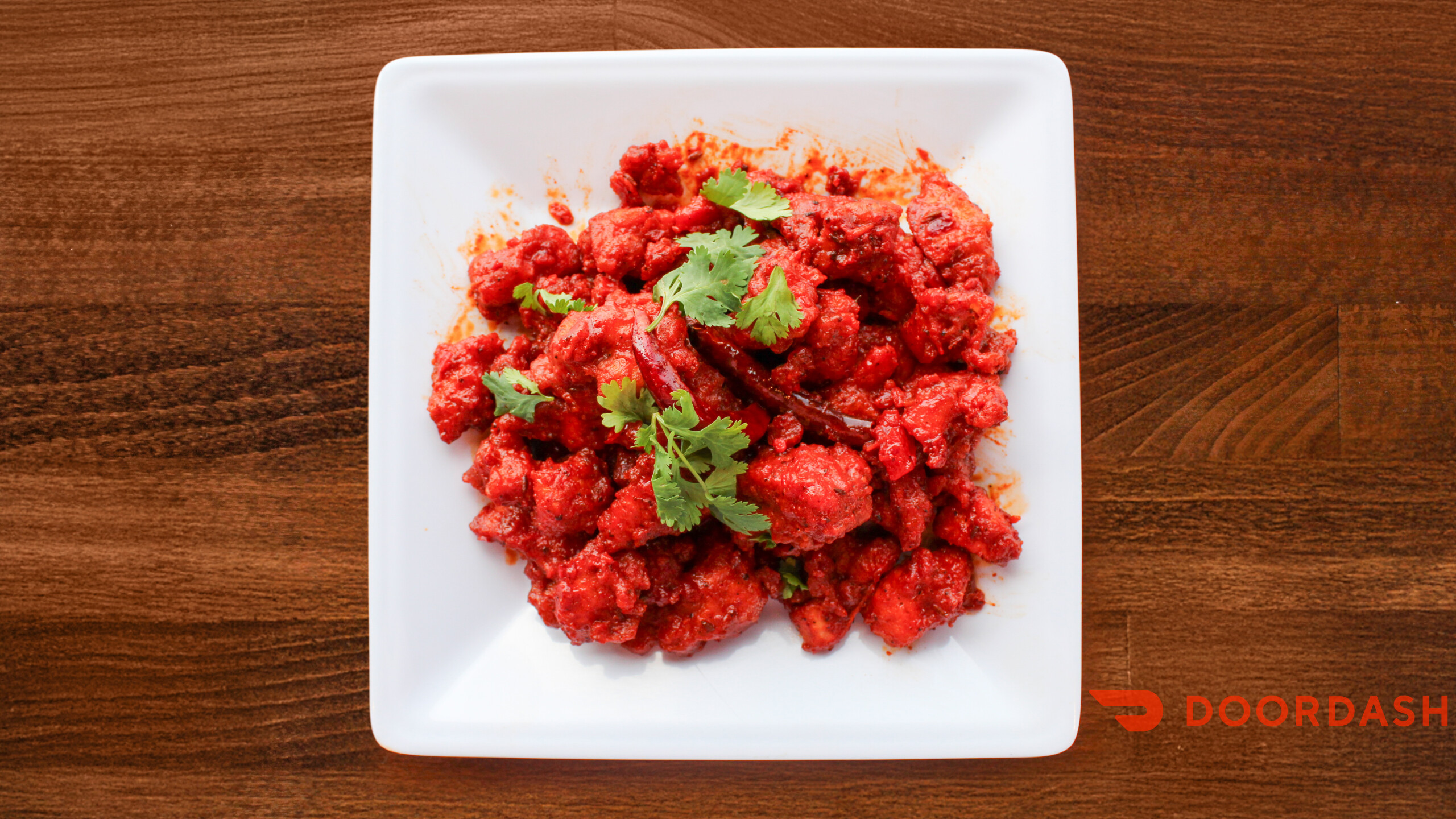 Spicy Chicken 65 with cilantro