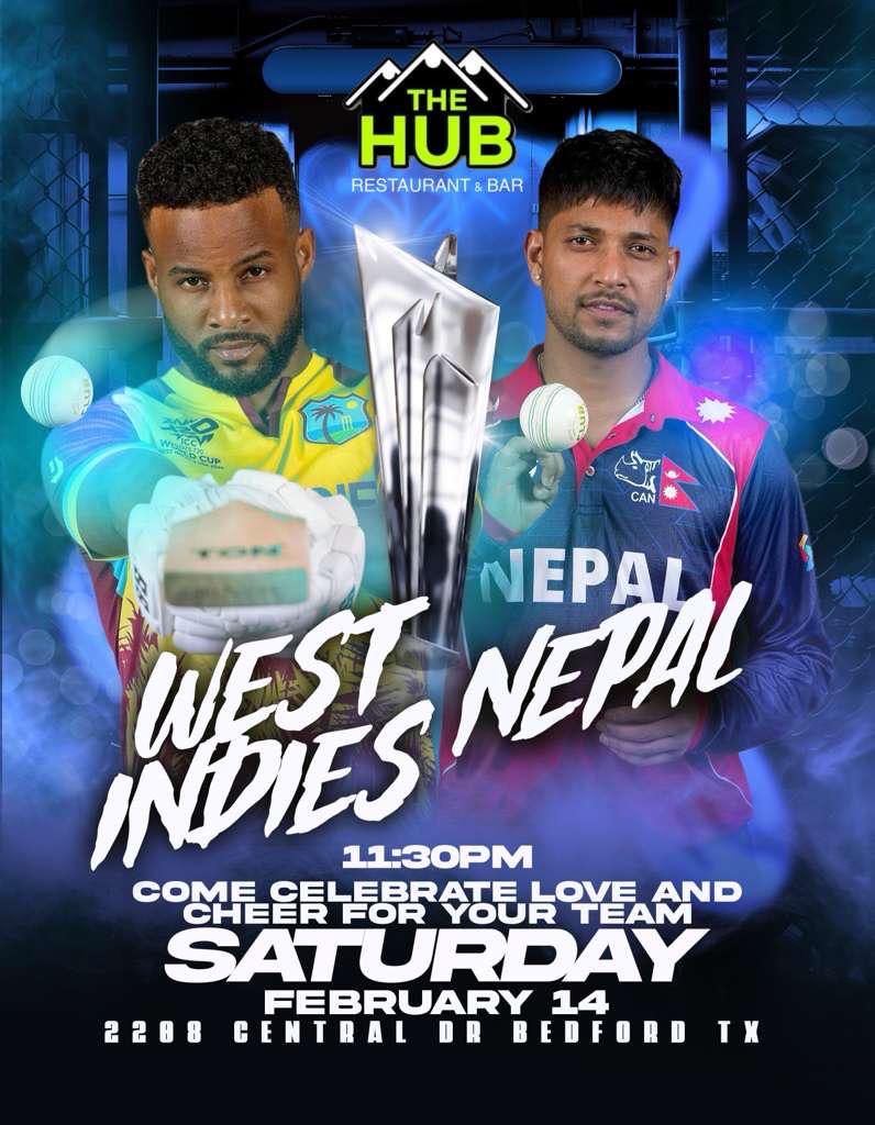 West Indies vs Nepal cricket watch party